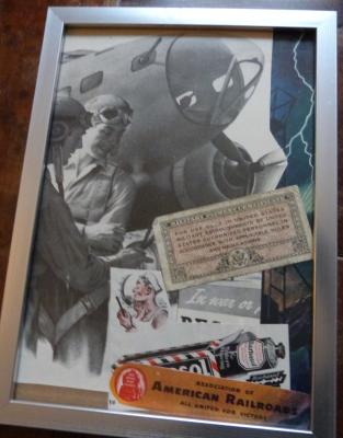 encadrement life Mag 1944 avec billet ww2 utilisé sur les bases US