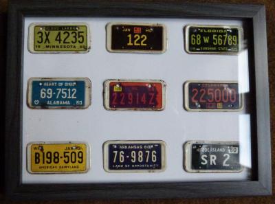 cadre licences plates Miniature US Pan AM: chambourcy années 60
