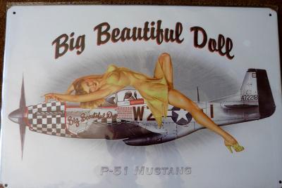 Plaque nose art Pin up beautiful Doll