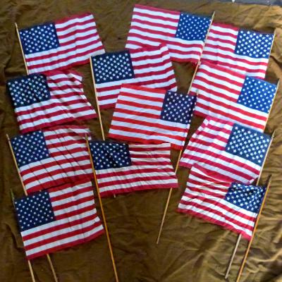 grand drapeau de parade americain coton 50 étoiles