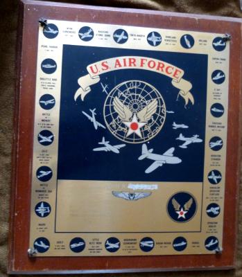 plaque award USAF 1951 ( guerre de Corée) Nominative