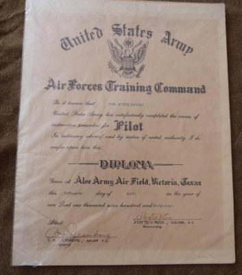 Brevet de pilote USAAF WW2