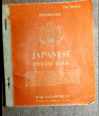 Japanese phrase Book US WW2