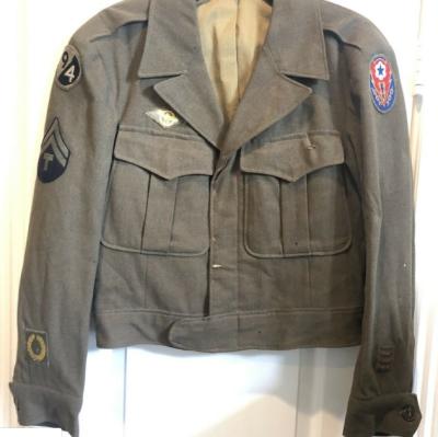 ike jacket US WW2 patchée 94 div ETO