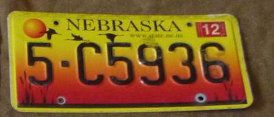 Plaque d immatriculation Nebraska