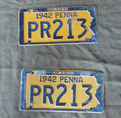 plaques d'immatriculation US 1942